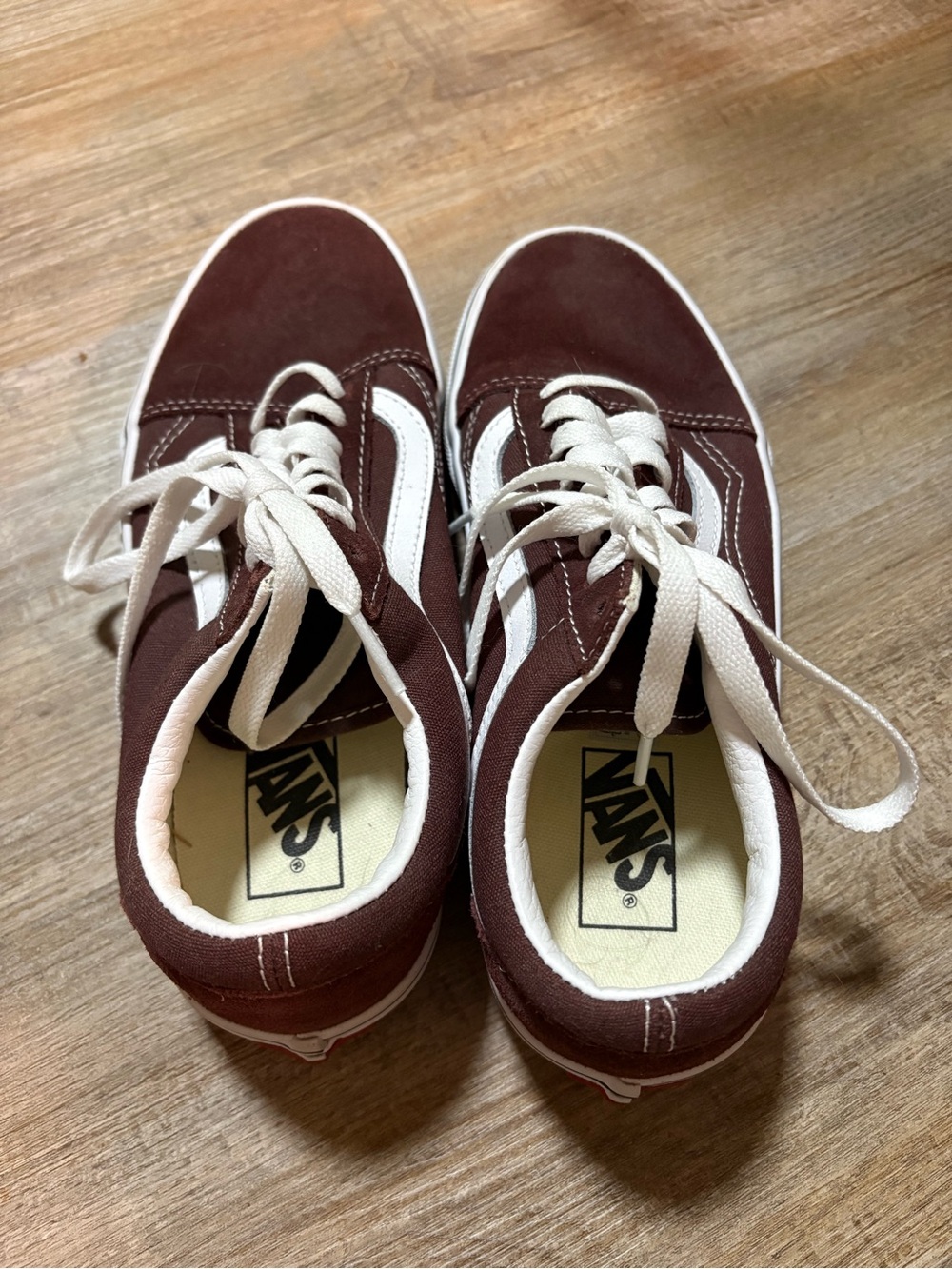 Vans maroon Old Skool Canvas Sneakers with White Stripe